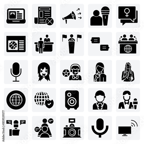 Mass Media And Public Communication – Reporters, Speeches, And Sports News For Broadcast And Journalism Themed Designs