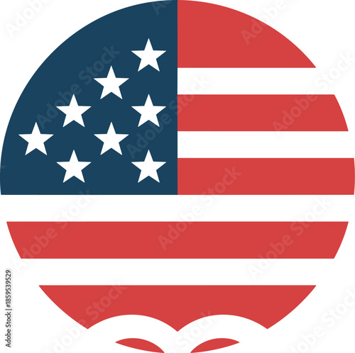 Title: Partial view of the American flag with stars and stripes