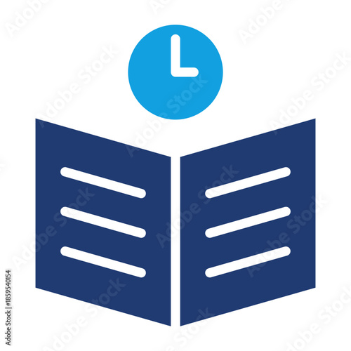 Reading Time Blue Color Icon