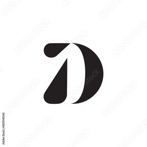 A creative vector logo design with "D" letter .	
