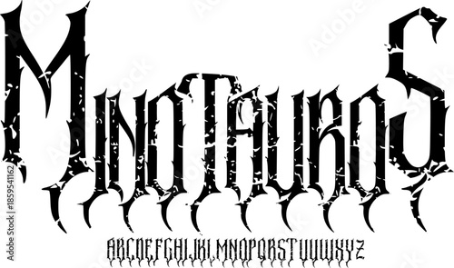 MindWound Extreme Blackletter Font Minotauros – Aggressive Gothic Alphabet Typeface with Sharp Horror Style for Metal Band Logos, Album Covers & Dark Graphic Design