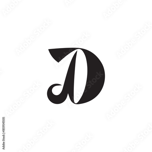 A creative vector logo design with "D" letter .	
