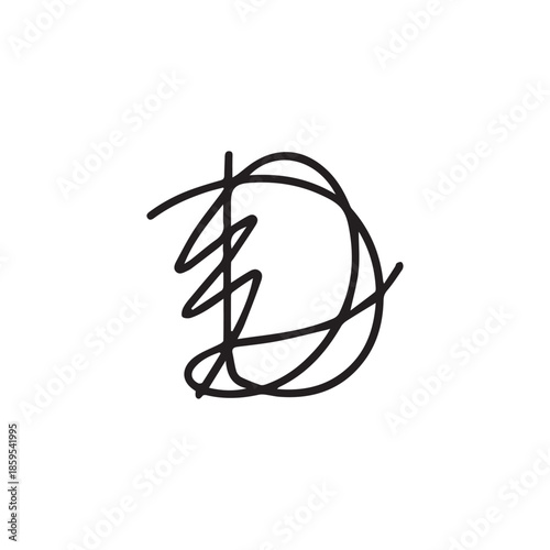 A creative vector logo design with "D" letter .	
