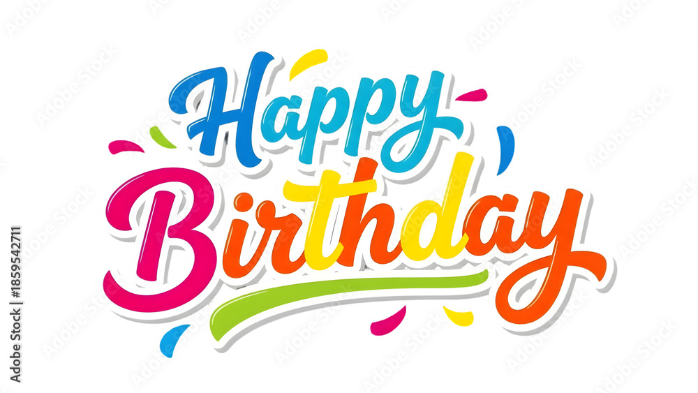 Fototapeta premium Happy birthday isolated on transparent background