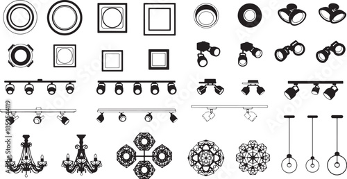 A comprehensive illustration showcases a diverse collection of lighting fixtures, offering a visually stunning array of design options for various interior spaces.