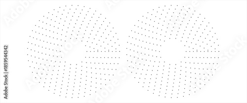 Black concentric circle set. Sonar or sound wave ring collection. Dotted and linear epicentre, target, radar icon concept. Ripple radial signal or vibration elements. Vector line and halftone symbols