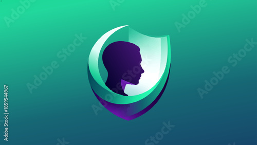 world introvert day vector icon, abstract human figure surrounded by protective shape, serene and peaceful design (1)