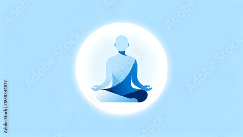 world introvert day vector icon, abstract human figure surrounded by protective shape, serene and peaceful design (3)