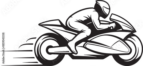 futuristic  Cyberpunk Hover Motorbike Rider Silhouette Icon Vector Futuristic Hover Bike Biker Sci Fi Technology Speed Logo Symbol Sign Illustration