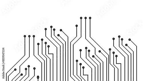 black and white circuit board background with lines.motherboard processor computer.