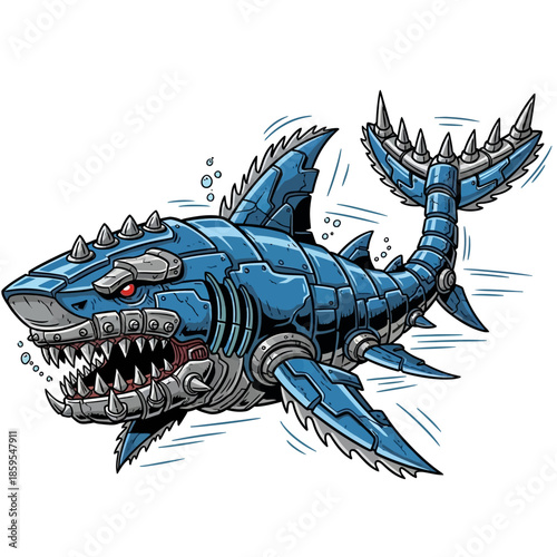 Mechanical Shark Robot Fierce Predator.