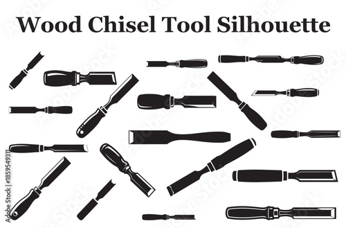 Wood Chisel Tool Silhouette Bundle