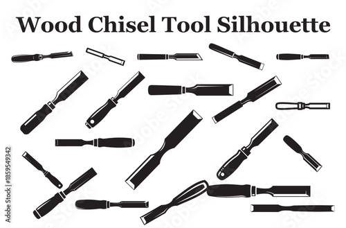 Wood Chisel Tool Silhouette Bundle