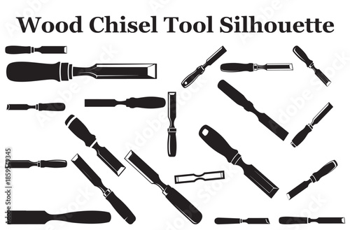 Wood Chisel Tool Silhouette Bundle