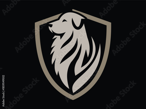 Great Pyrenees Dog Icon Minimalist Flat Vector Illustration