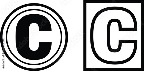 Copyright Symbol and Trademark Symbol Icons on White Background illustration vector