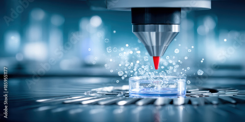 Innovative biotechnology machine conducting research with futuristic precision