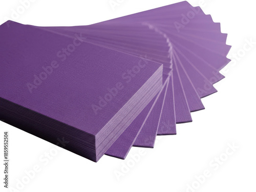 Purple business cards isolated on transparent background