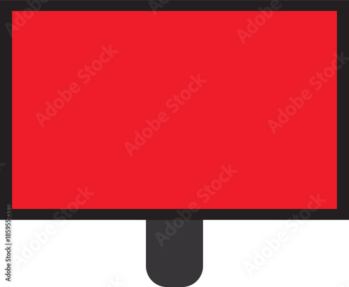 red LCD monitor desktop vector