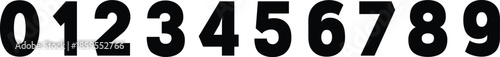 Black digit numbers art template design. 0 1 2 3 4 5 6 7 8 9. Vector Design
