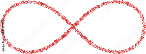 Abstract Red Particle Dots Forming Infinite Loop Symbol