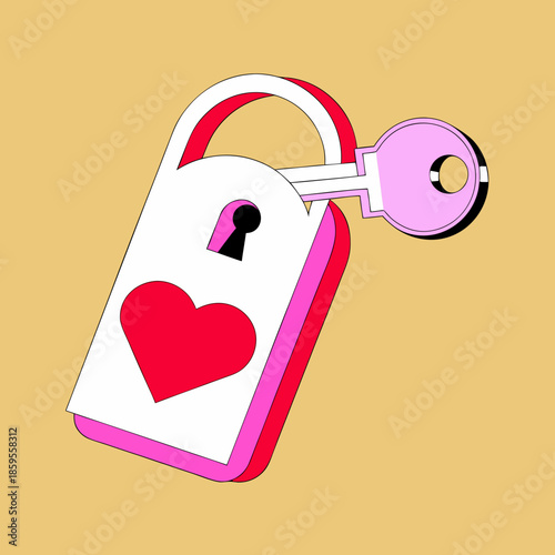 Heart Shaped Door Keycard Hotel Valentine Concept