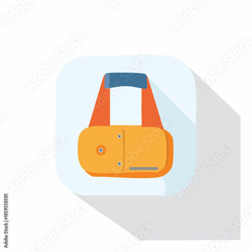 Vector Illustration of Orange Lunch Box Bag for Food Delivery on White Backdrop