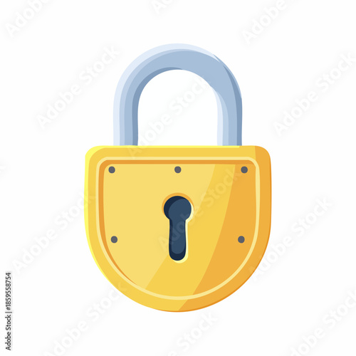 Isolated Cartoon Padlock Illustration Security Privacy and Personal Data Safety