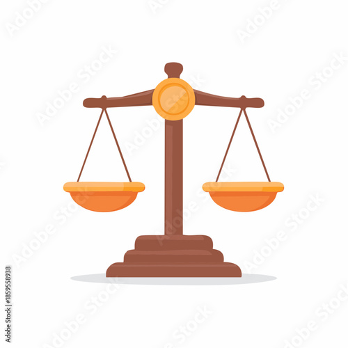 Scales of justice illustration flat design style. Justice symbol, law, legal balance icon for concepts and presentations