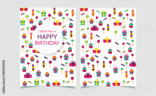 Cute Kids Birthday Invitation Card with Fun Elements