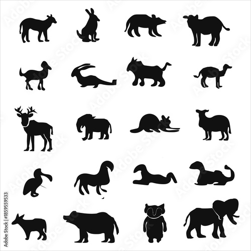set of animals silhouettes