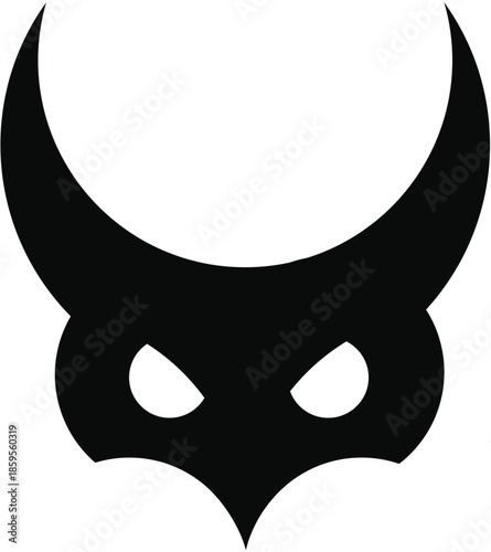 Dark Horned Mask with Piercing Eyes