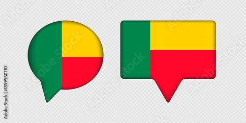 Free Download Flag of Benin in speech bubble. - GFXLoad