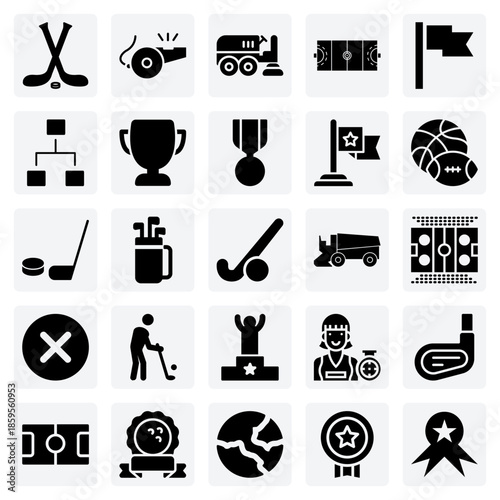 Celebrating A Hockey Victory – Trophy, Medal, And Tournament Flag Representing Championship Success In A Sporting Event.