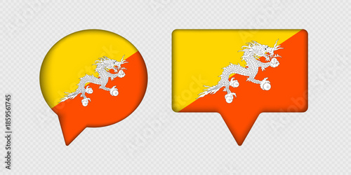 Flag of Bhutan in speech bubble.