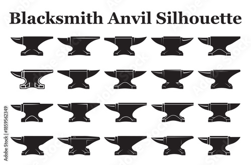 Blacksmith Anvil Silhouette Bundle