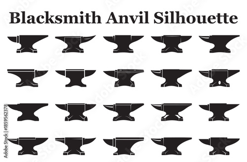 Blacksmith Anvil Silhouette Bundle