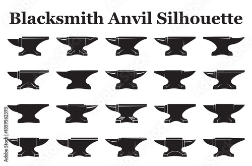 Blacksmith Anvil Silhouette Bundle