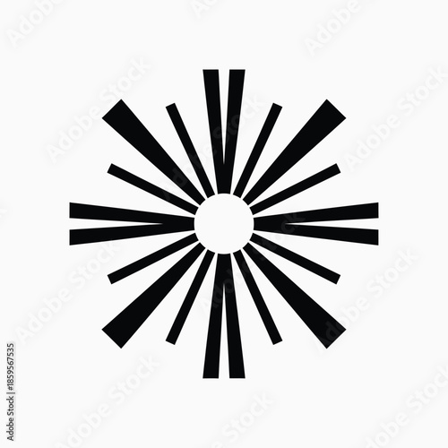 Black and white sunburst design