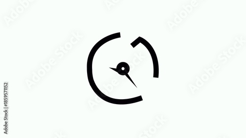 Animation video timer icon with 54 min.Timer 54 minutes countdown icon.Arrow Clock 54 minutes icon black background.