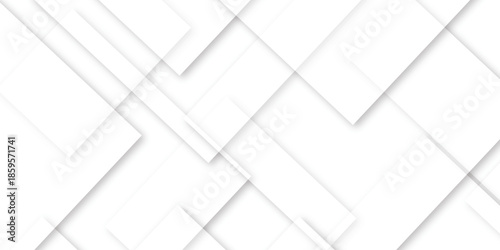 Abstract background with white and gray color technology modern background design . Geometric background with squares in bright light with soft shadows as pattern. Template for branding business .