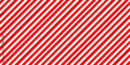 A striking background of diagonal red and white stripes fills the frame