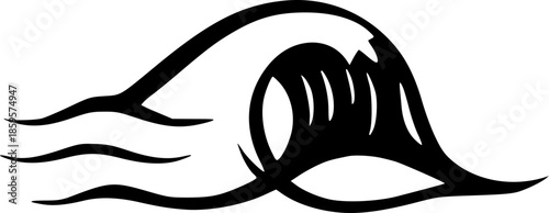 Soft Ocean Waves Minimal Coastal Nature Graphic