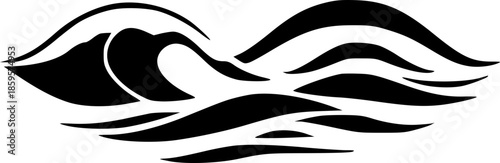 Gentle Ocean Waves Minimal Sea Nature Illustration