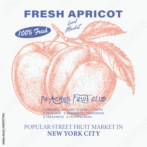 Photography Fresh peach fruit print