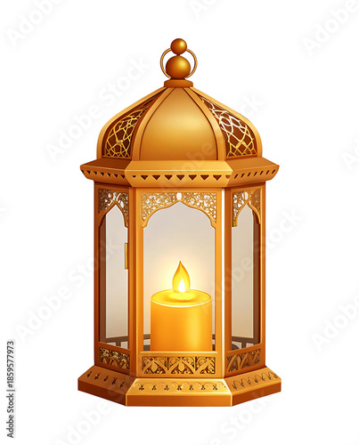 ramadan kareem lantern isolated, Arabic lamp with light, Muslim holiday, Islamic fasting