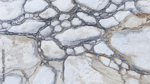 Abstract White Stone Texture With Dark Veins In Organic Patterns