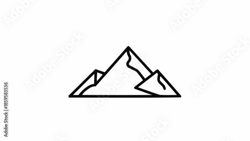 Minimalist mountain range outline simple line art graphic.