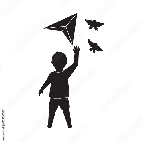 Child Playing With Hand Glider Toy