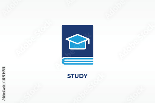 STUDY vector, icon or logo sign isolated symbol illustration